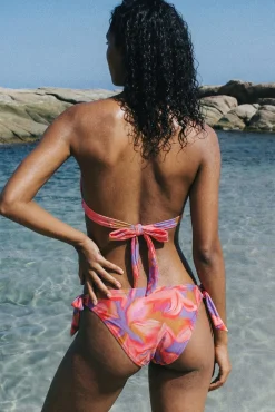 Haut de maillot de bain triangle fleuri