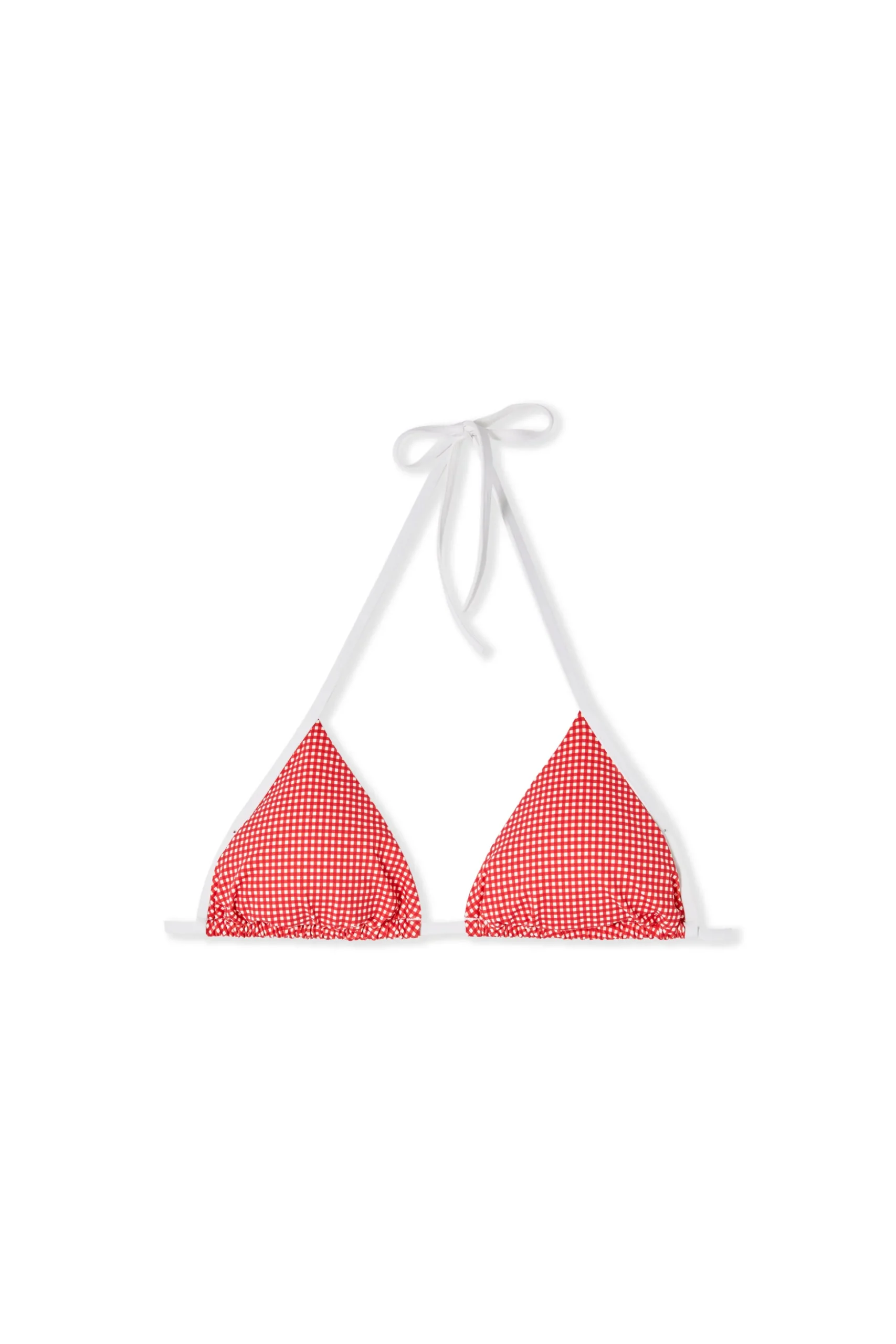 Haut de maillot de bain triangle à imprimé vichy à nouer