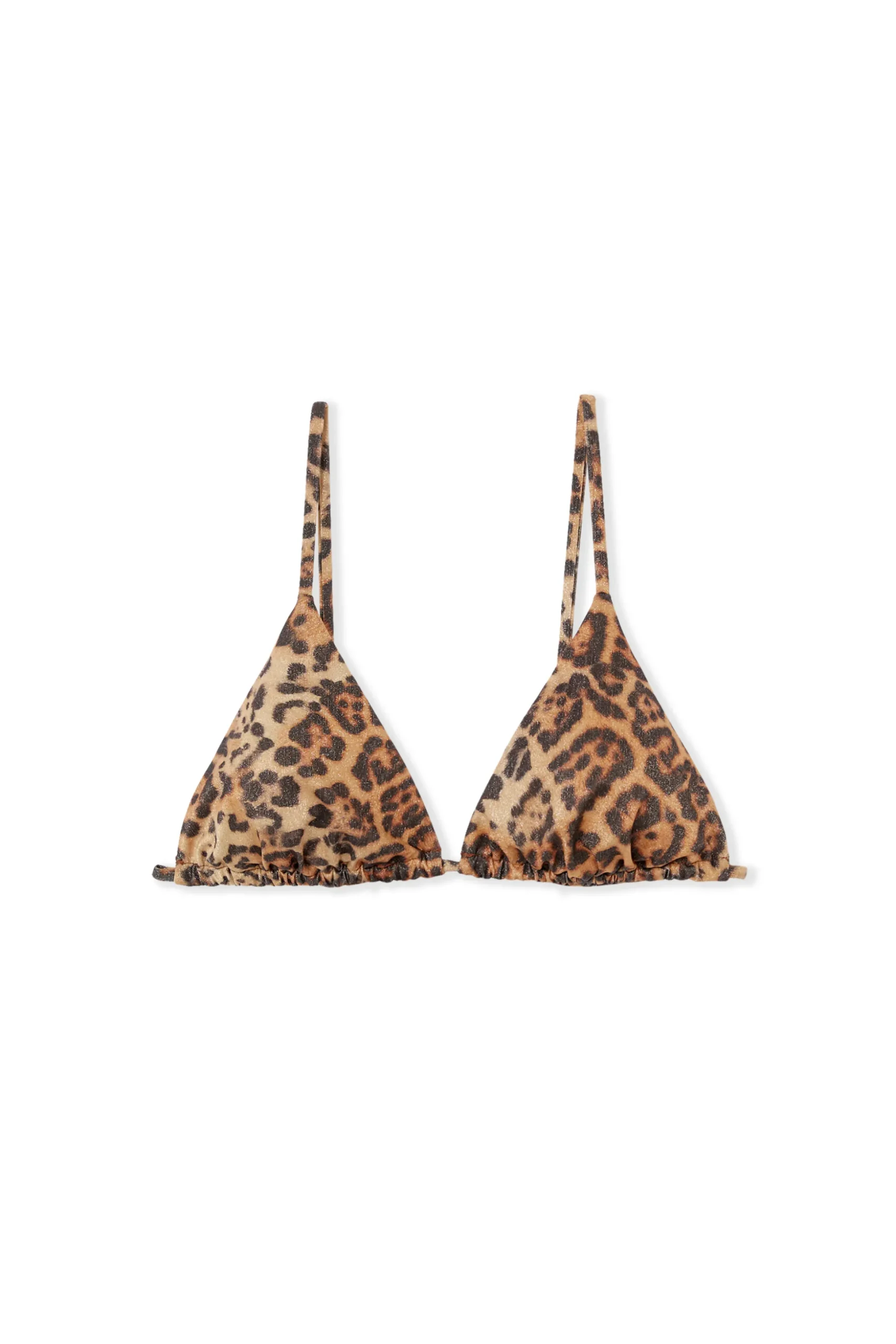 Haut de maillot de bain triangle multi positions pailleté et imprimé léopard