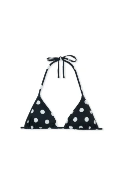 Haut de maillot de bain triangle à pois