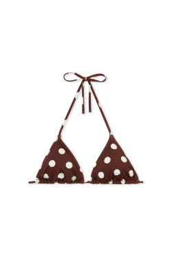 Haut de maillot de bain triangle à pois