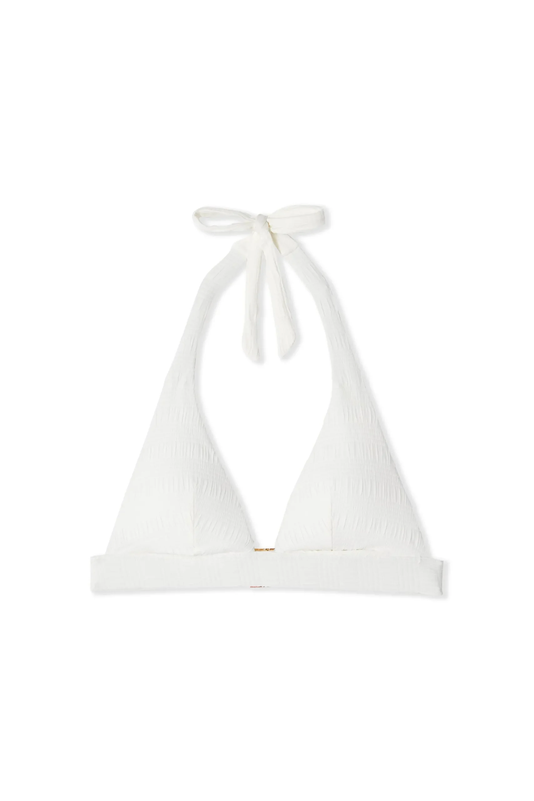 Haut de maillot de bain triangle texturé à nouer