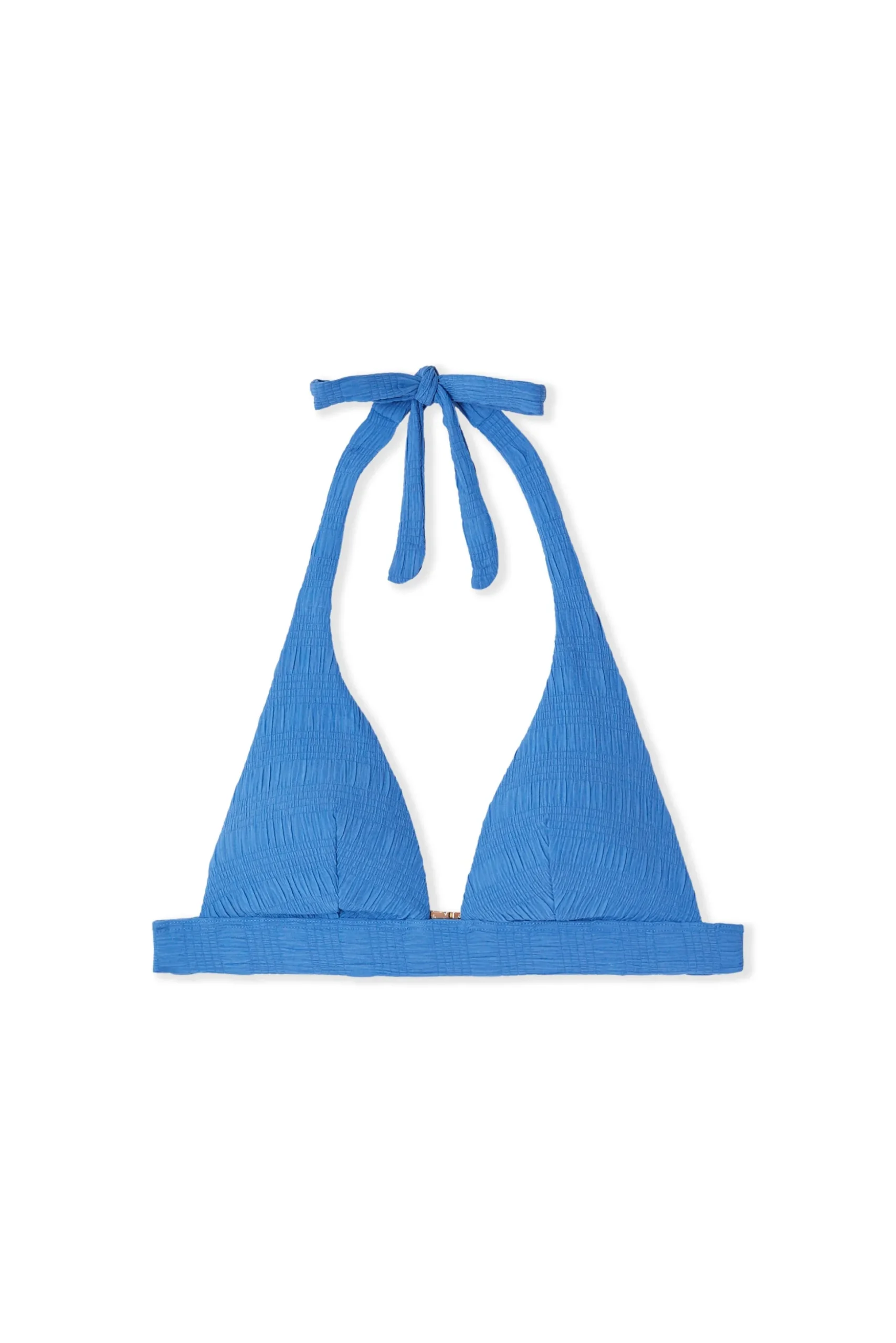 Haut de maillot de bain triangle texturé à nouer