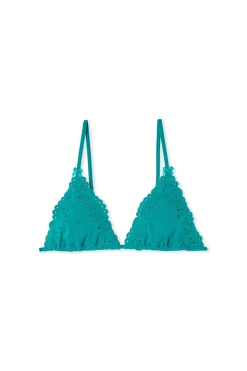 Haut de maillot de bain triangle brodé avec pads amovibles