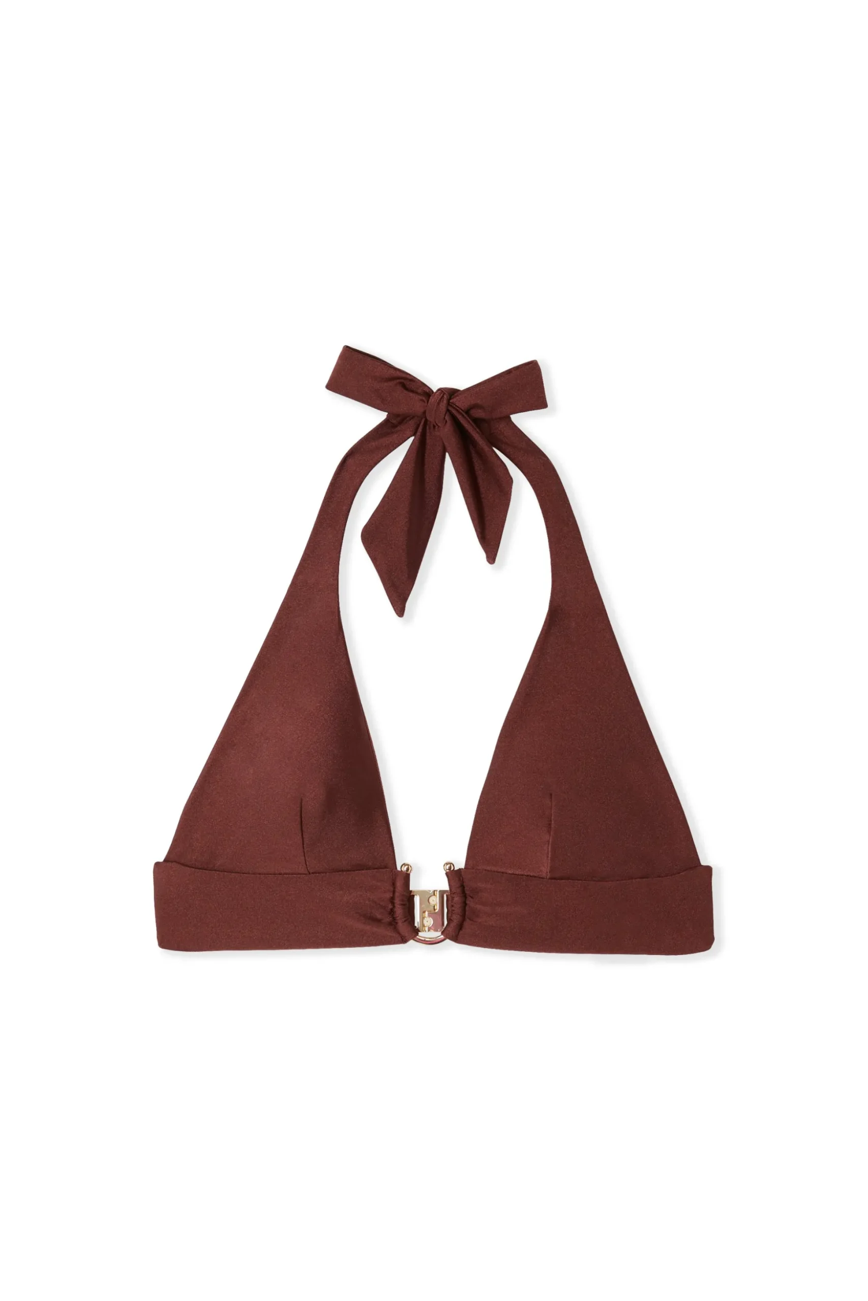 Haut de maillot de bain triangle satiné à nouer avec détail bijou
