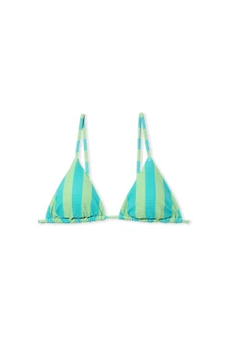 Haut de maillot de bain triangle rayé