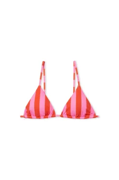 Haut de maillot de bain triangle rayé