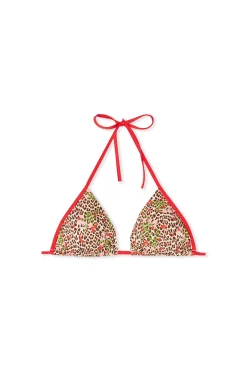 Haut de maillot de bain triangle multi positions à imprimé léopard et fleurs