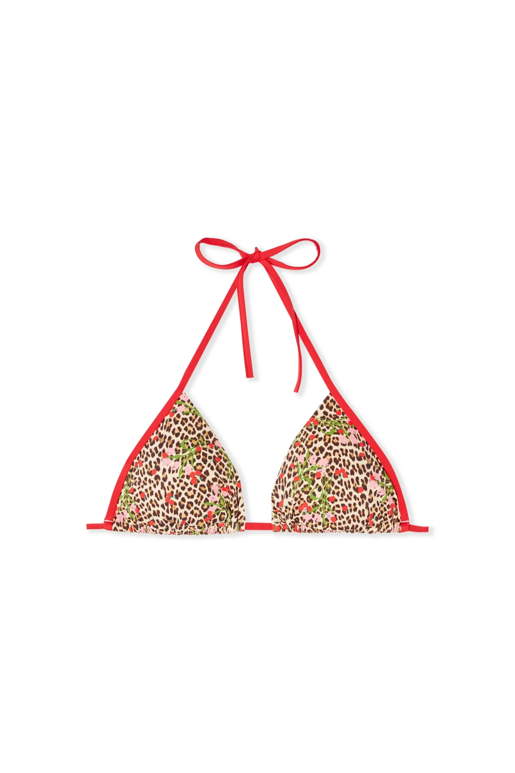 Haut de maillot de bain triangle multi positions à imprimé léopard et fleurs