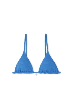 Haut de maillot de bain triangle texturé avec charm