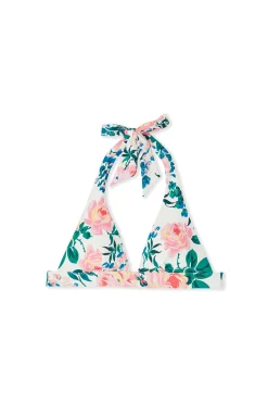 Haut de maillot de bain triangle fleuri à nouer
