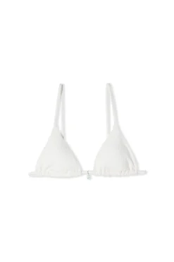 Haut de maillot de bain triangle texturé avec charm