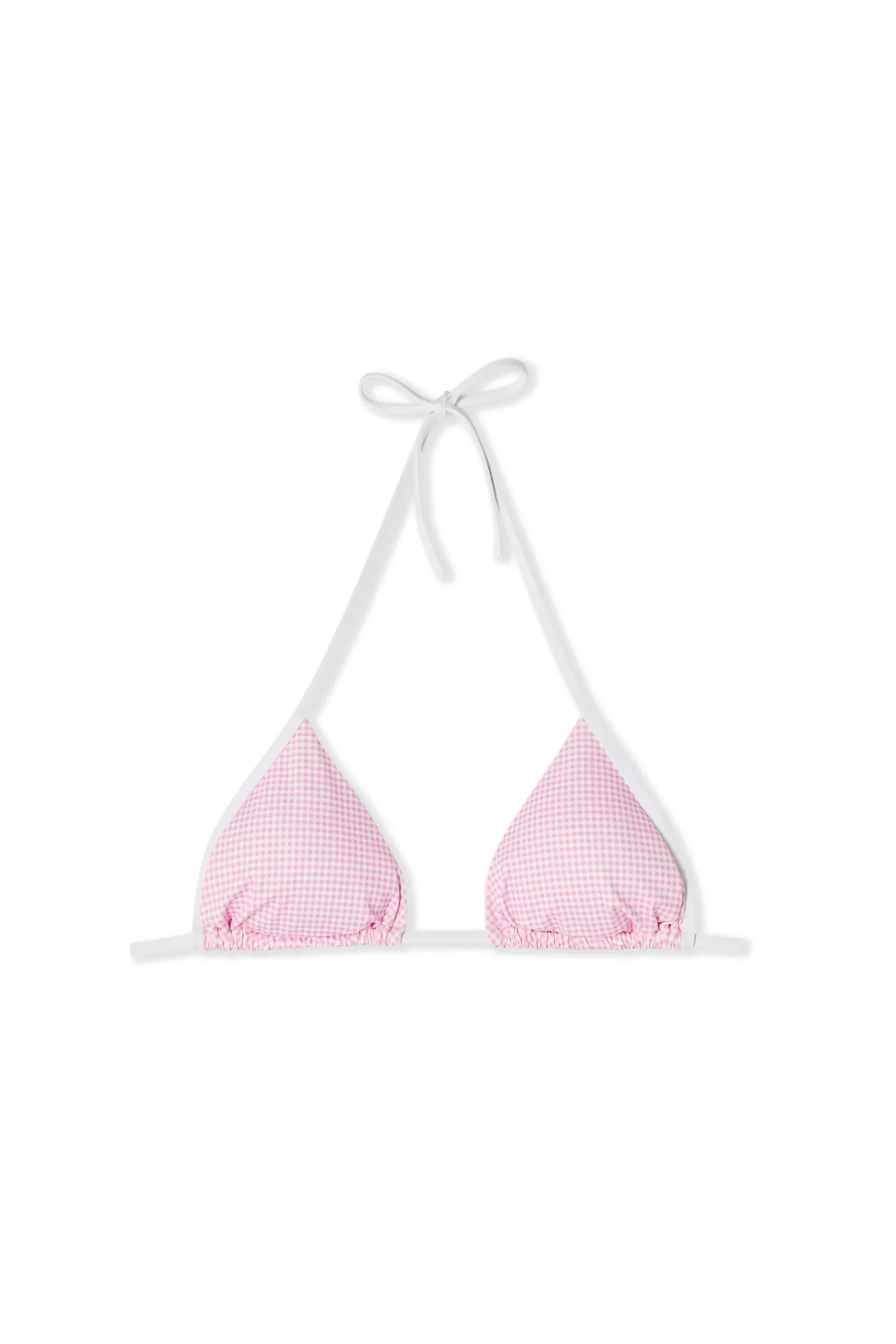 Haut de maillot de bain triangle à imprimé vichy à nouer