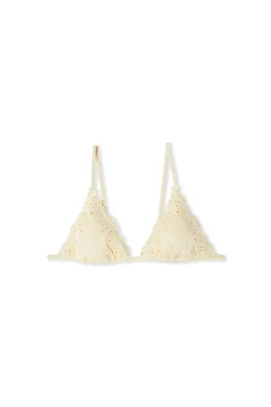 Haut de maillot de bain triangle brodé avec pads amovibles