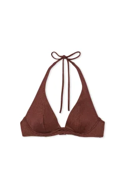Haut de maillot de bain triangle armaturé pailleté