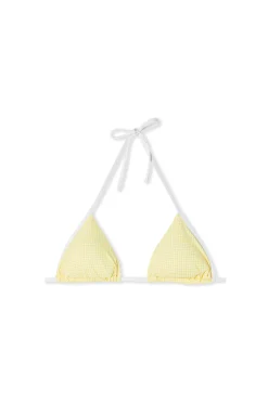 Haut de maillot de bain triangle à imprimé vichy à nouer