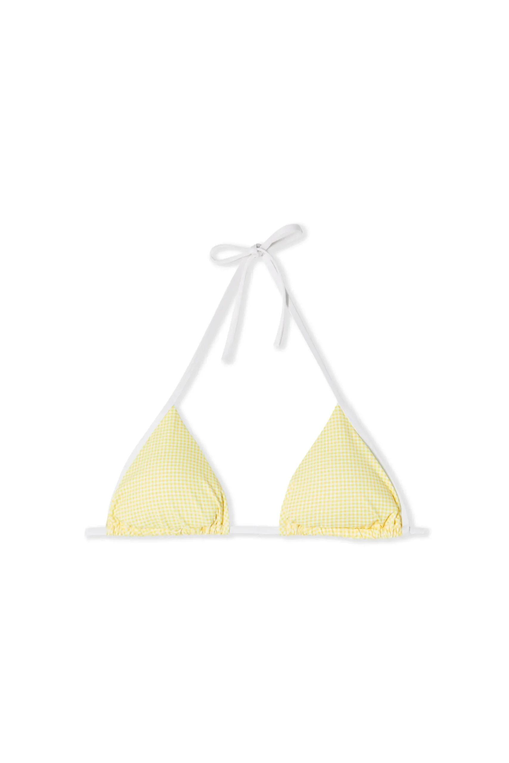 Haut de maillot de bain triangle à imprimé vichy à nouer
