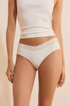 Hipster V-shape en microfibre et dentelle