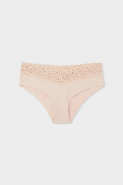 Hipster V-shape en microfibre et dentelle