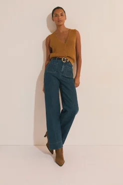 Jean flare à poches avant