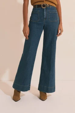 Jean flare à poches avant