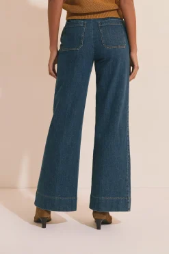 Jean flare à poches avant
