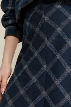 Jupe midi à carreaux