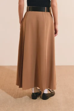 Jupe midi à pinces