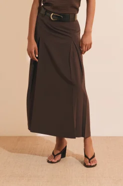 Jupe midi à pinces