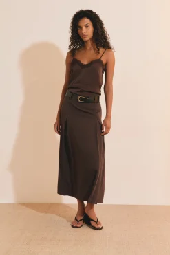 Jupe midi à pinces