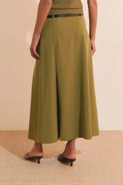 Jupe midi à pinces