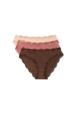 Lot de 3 culottes en coton et dentelle