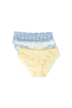 Lot de 3 culottes en coton et dentelle