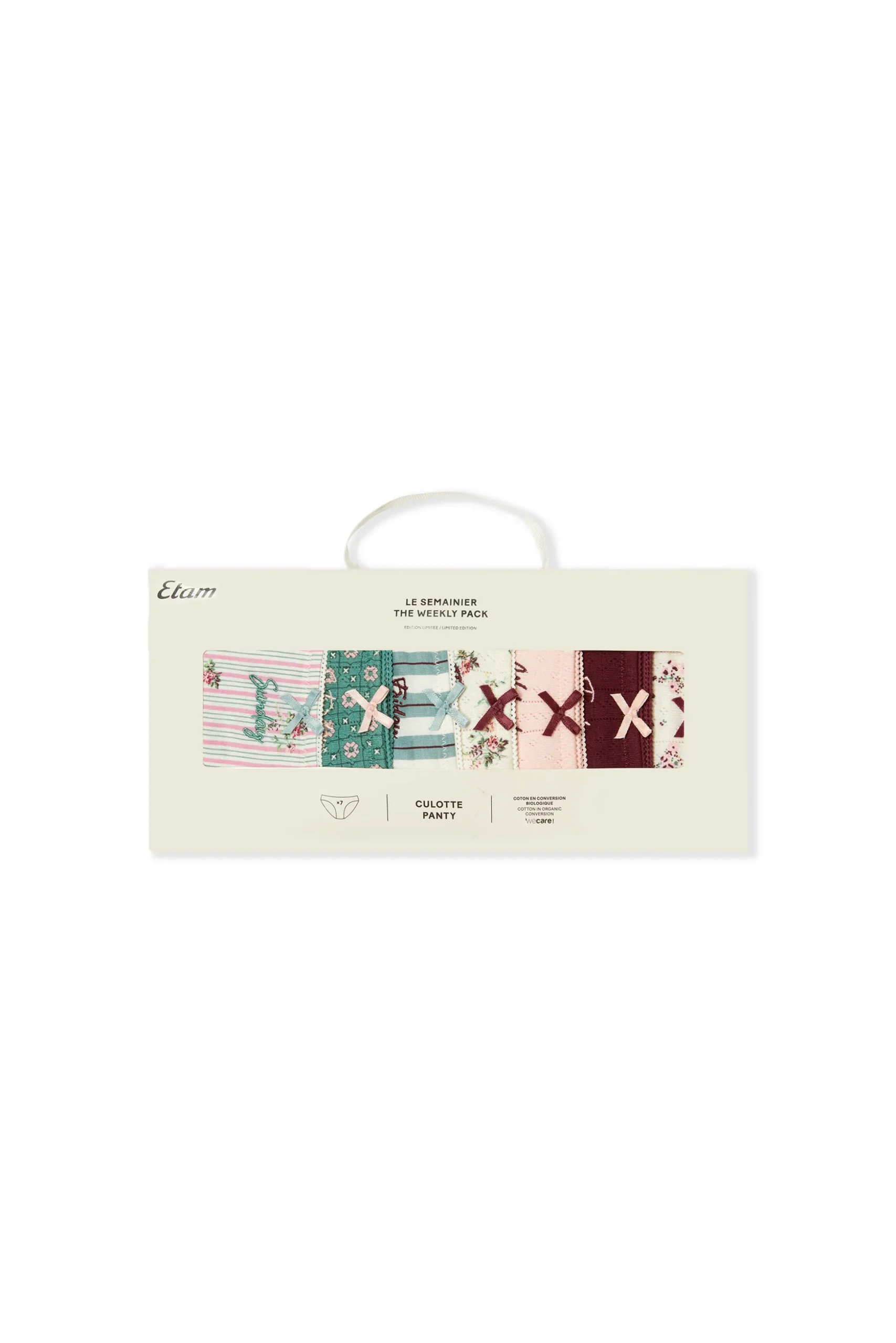 Lot de semainier de culottes en coton
