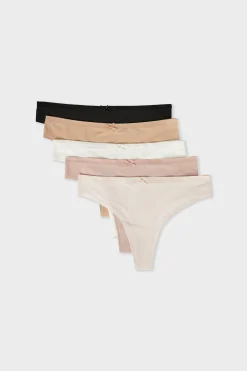 Lot de 5 tangas en microfibre