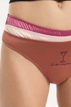 Lot de 3 tangas satinés