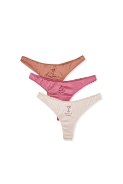 Lot de 3 tangas satinés