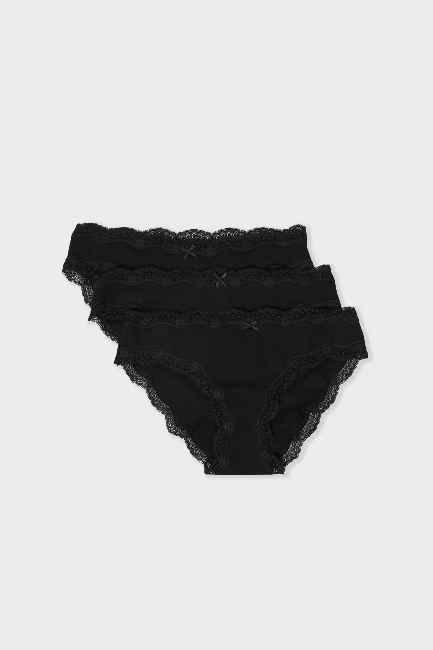 Lots de 3 culottes en coton et dentelle