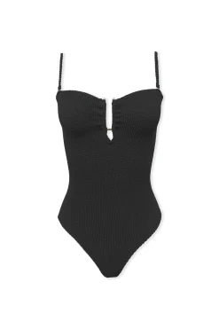 Maillot de bain 1 pièce extensible avec bijou métallique
