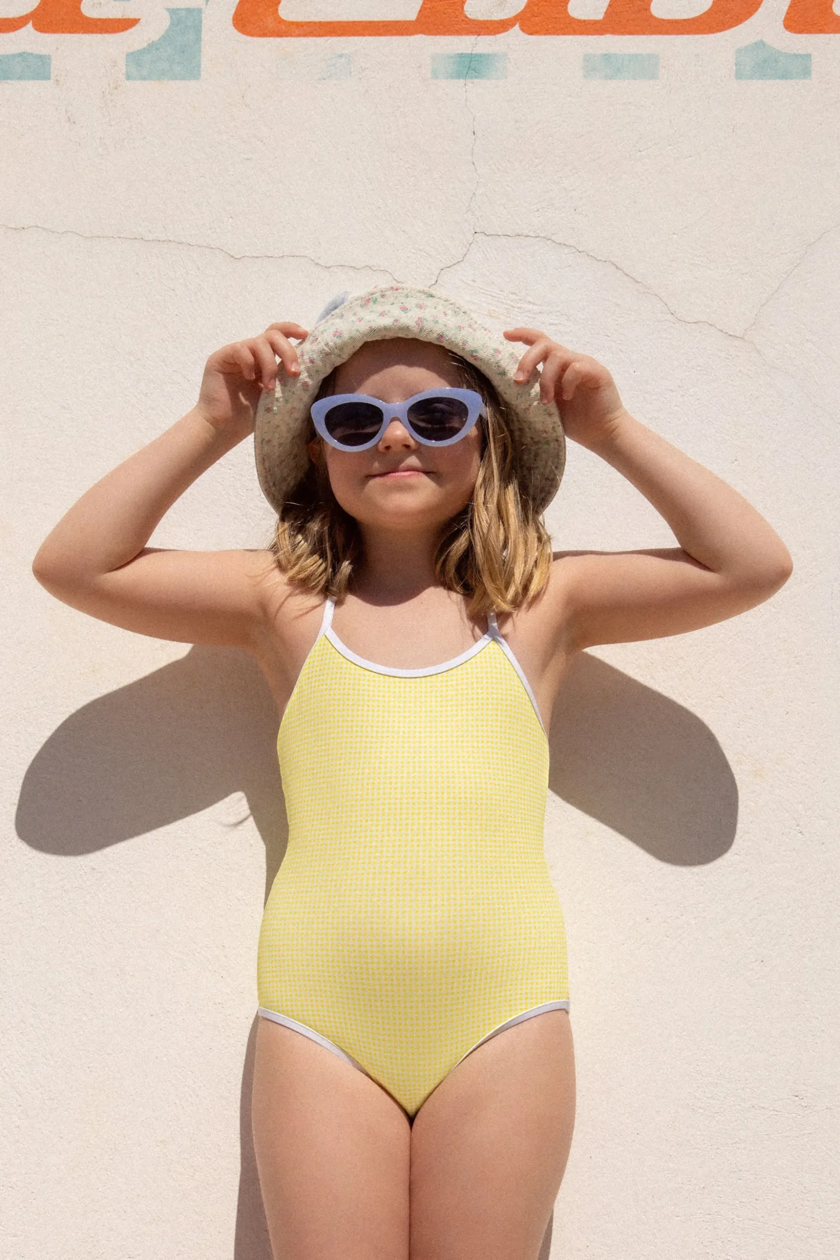 Maillot de bain 1 pièce motif vichy pour enfant