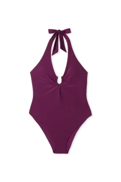 Maillot de bain 1 pièce satiné avec détail bijou
