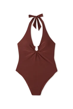 Maillot de bain 1 pièce satiné avec détail bijou