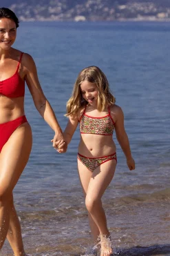 Maillot de bain 2 pièces à motif léopard pour enfant