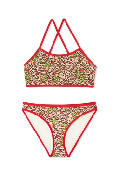 Maillot de bain 2 pièces à motif léopard pour enfant