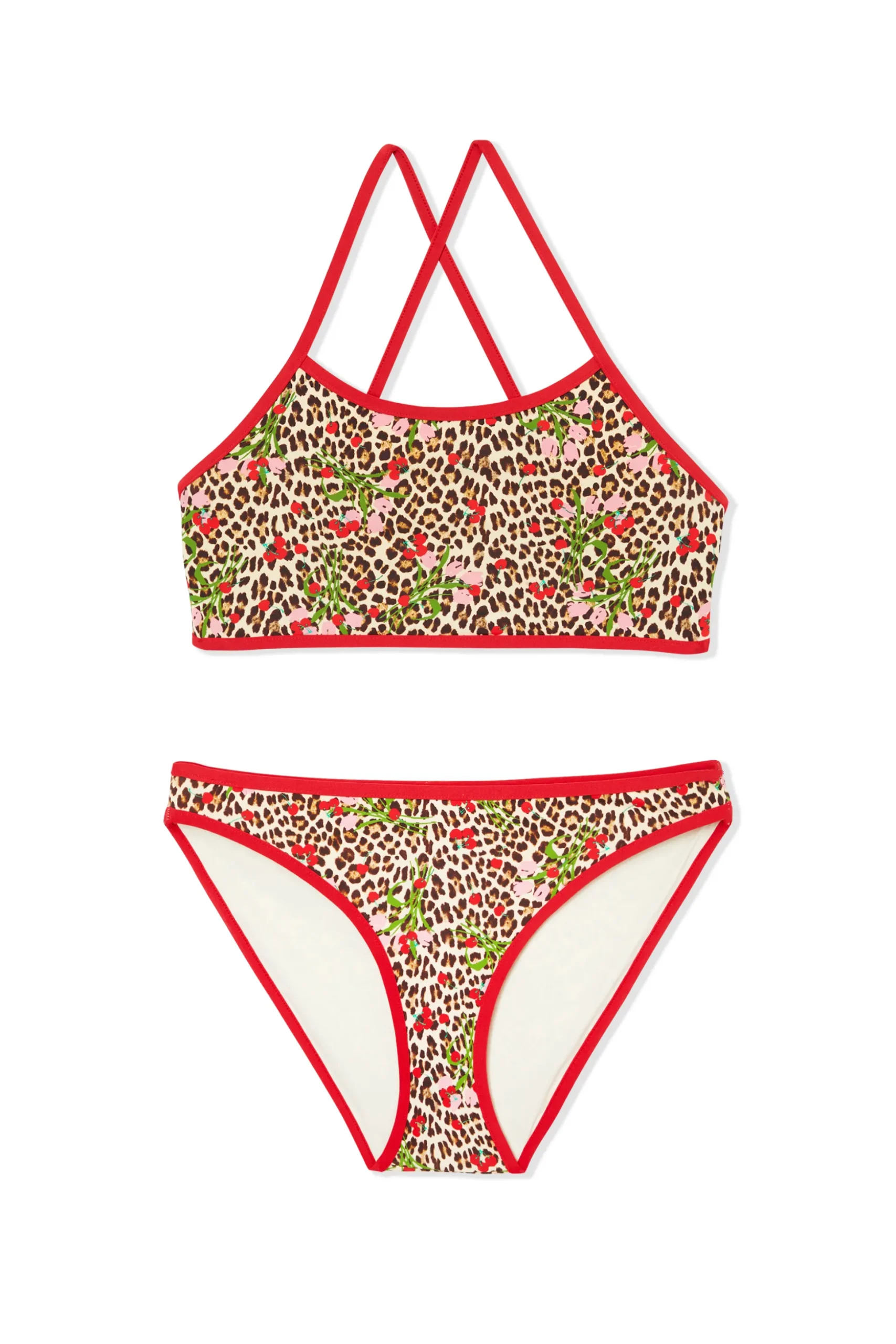 Maillot de bain 2 pièces à motif léopard pour enfant