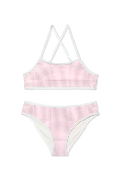 Maillot de bain 2 pièces motif vichy pour enfant