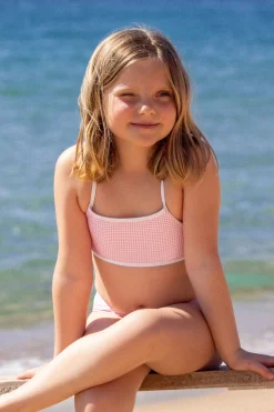 Maillot de bain 2 pièces motif vichy pour enfant