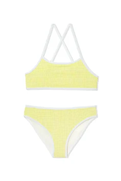 Maillot de bain 2 pièces motif vichy pour enfant