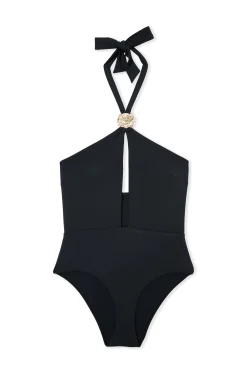 Maillot 1 pièce croisé avec détail bijou - Etam x Hôtel Mahfouf