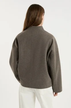 Manteau à boutons avec laine